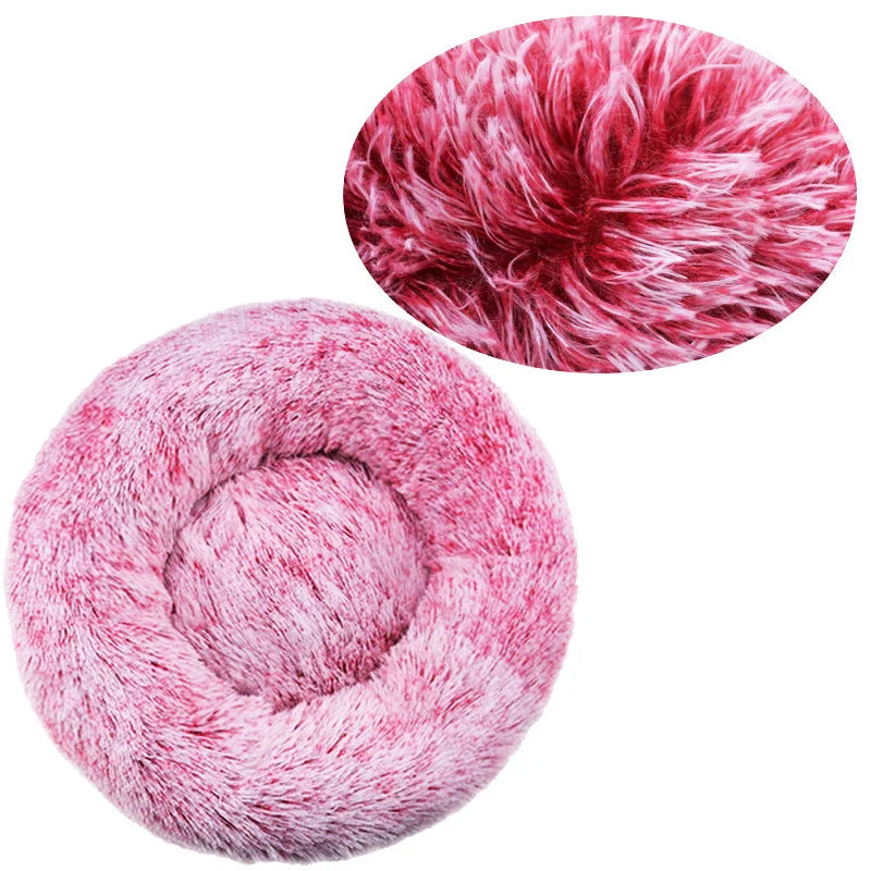40-90cm Round Pet Bed – Super Soft Plush Dog & Cat House for Medium & Large Dogs, Winter Warm Sleeping Bed