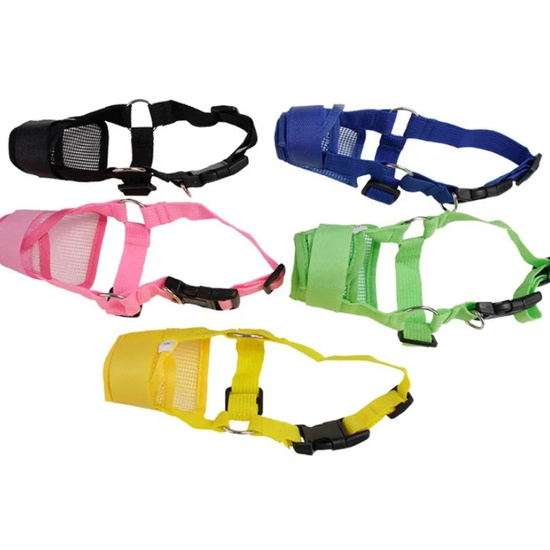 Adjustable Dog Muzzle for Small Dogs, Anti-Bark, Anti-Chewing Mesh Grooming Mouth Cover with Nylon Strap, Pet Accessories