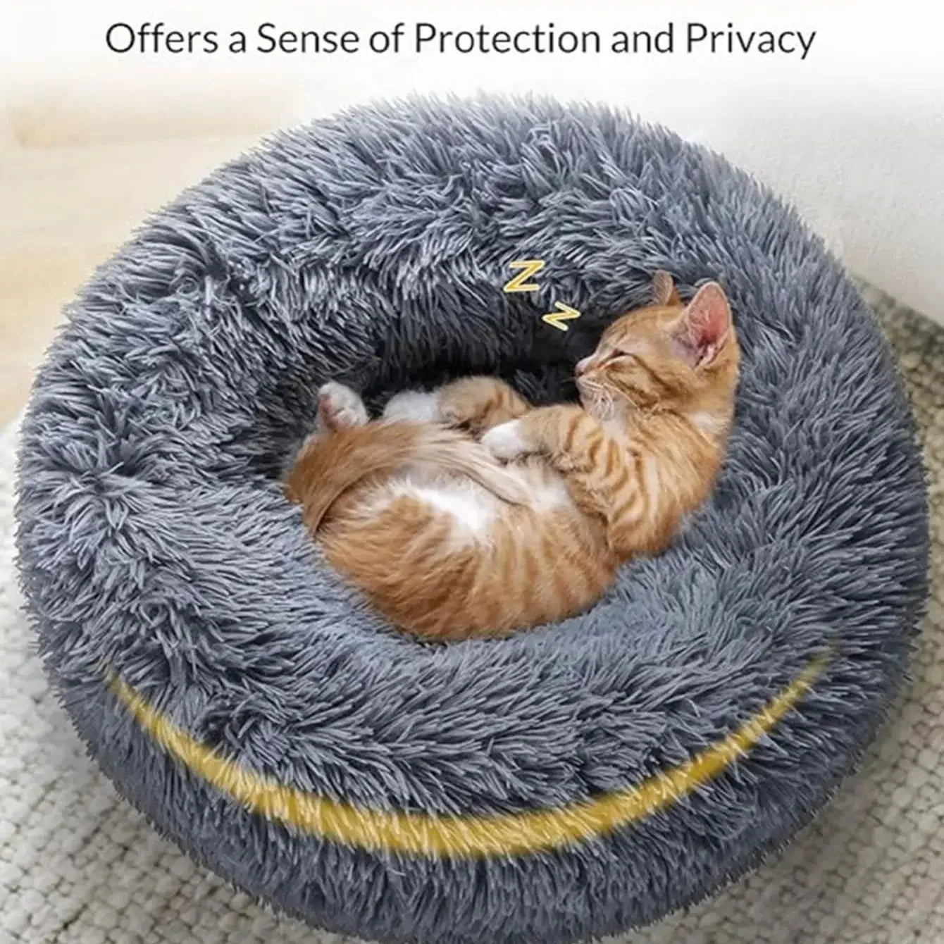 40-90cm Round Pet Bed – Super Soft Plush Dog & Cat House for Medium & Large Dogs, Winter Warm Sleeping Bed