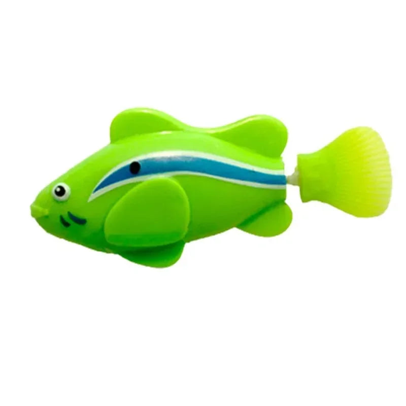 LED Interactive Swimming Robot Fish Cat Toy, Automatic Inductive Glowing Electric Fish for Kitten Play and Hunting Stimulation