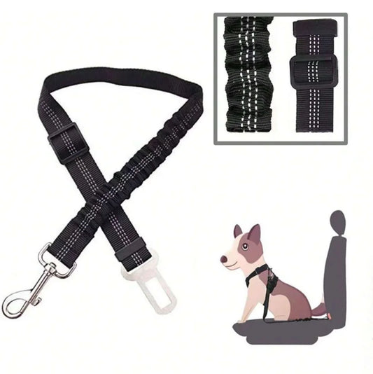 Adjustable Dog Car Seat Belt, Nylon Pet Car Seat Buckle Safety Strap, Universal Traction Rope for Vehicle Travel with Pets